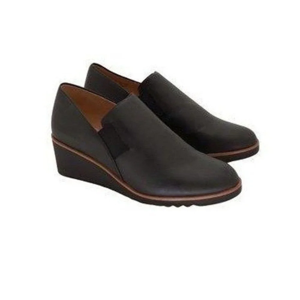 NEW LifeStride Velocity 2.0 Black Wedge Slip On Loafer Shoes Womens‎ 6